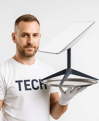 Tech with dish