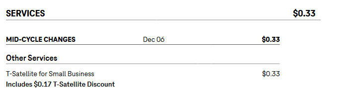 MidCycleBillChange Screenshot of bill showing 33 cents for one day